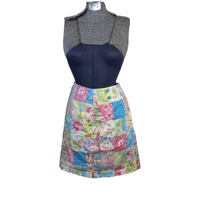 Catherine Stewart for Belle Pointe Patchwork Style Skirt Pink/Blue Size 12
